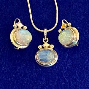moonstone earrings and necklace set